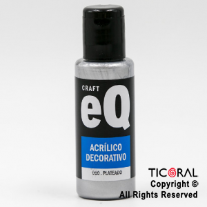 ACRIL.DECOR.EQ 010 PLATEADO 50ML X 6 UNIDADES